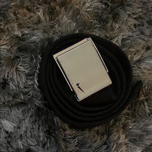 Nike Black Belt with Shiny Silver Buckle